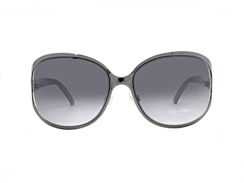 Calvin Klein Black Oval Frame / Gray Gradient Lenses Sunglasses