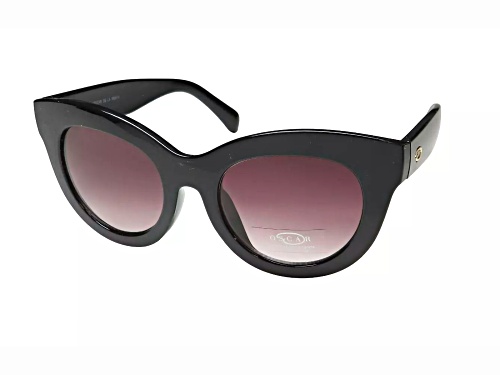 OSCAR by Oscar de la Renta OS1297-001 Black Cat Eye Frame / Smoke Gradient Lenses Sunglasses