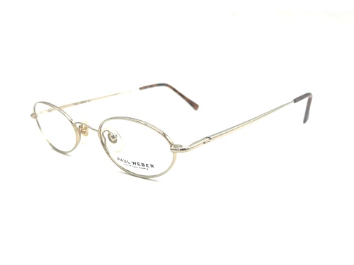 Paul Weber Gold Oval Frame / Clear Demo Lenses Eyeglasses