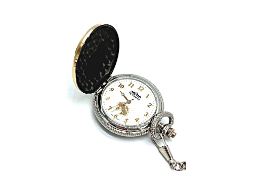 JH Terrain Men's Silver Bass Two-Toned Pocket Watch with Chain