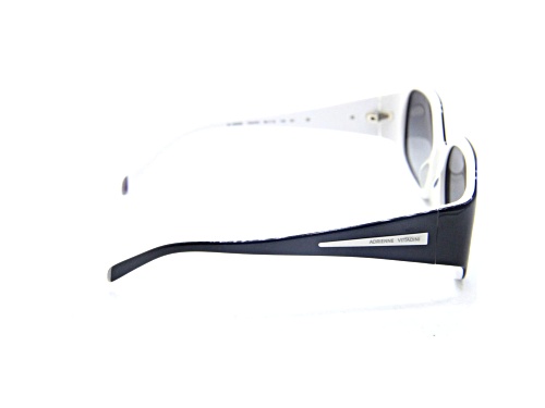 Adrienne Vittadani Black and White Square Frame / Gray Lenses Sunglasses