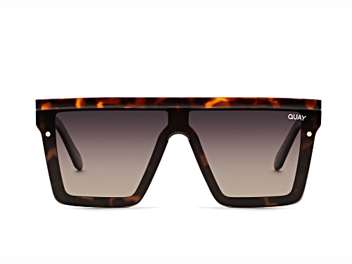 QUAY Hindsight Shield Tortoise Gold Frame / Smoke Taupe Lenses Sunglasses