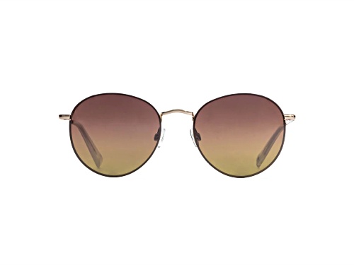 Elton John GALAXY 2 Round Gold Frame / Pink Yellow Gradient Lenses Sunglasses