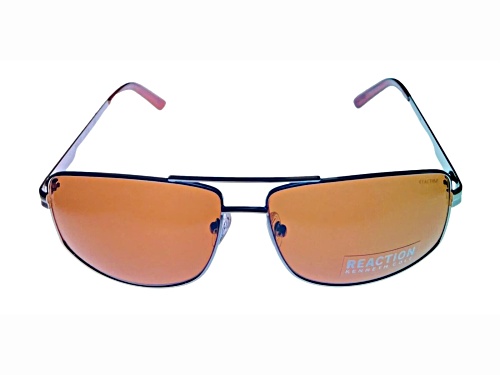 Kenneth Cole Reaction Men's Silver Rectangle Frame / Brown Lenses Sunglasses