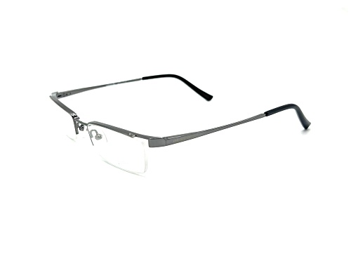Dunlop DU464N Gunmetal Rectangular Frame / Clear Demo Lenses Eyeglasses