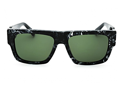 Calvin Klein Men's Black Rectangular Frame / Violet Lenses Sunglasses
