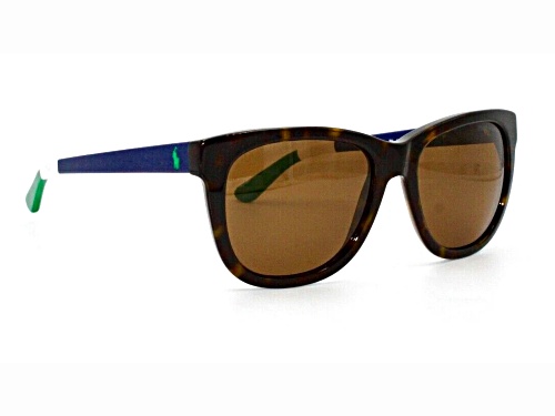 Ralph Lauren Polo Brown Tortoise Square Frame / Brown Polarized Lenses Sunglasses