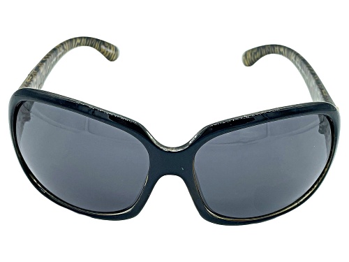 ELLE 18051 Black and Gold Square Frame / Gray Gradient Lenses Sunglasses