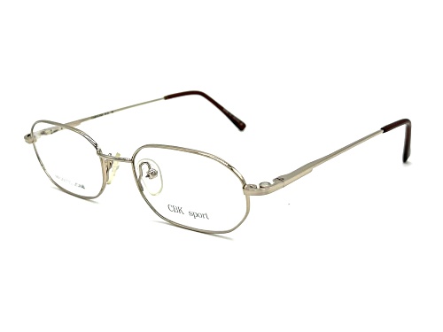 Caroline B.K. Silver Tone Eyeglasses Frame /Clear Lenses with Magnetic Brown Sunglasses Attachment
