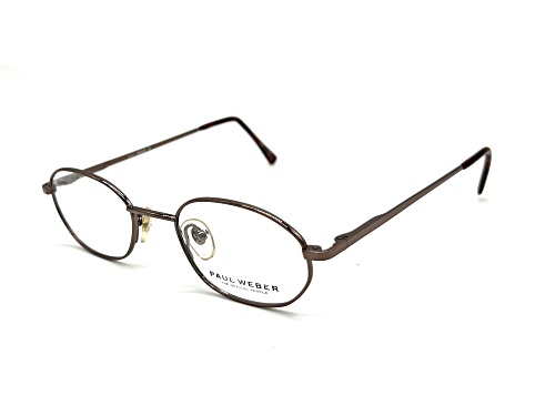 Paul Weber Round Brown Frame / Clear Demo Lenses Eyeglasses
