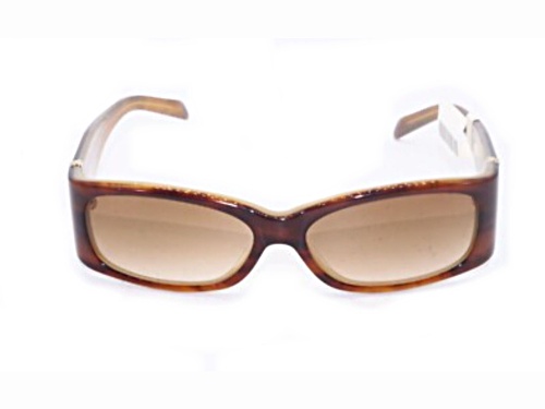 Adrienne Vittadani Honey Brown Rectangular Frame / Brown Gradient Lenses Sunglasses