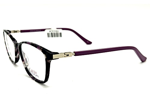 Chelsea Morgan Purple Tortoise Cat Eye Frame / Clear Demo Lenses Eyeglasses