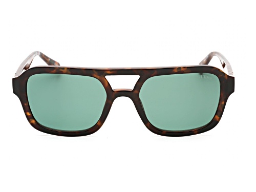 Guess Blonde Havana Square Frame / Green Lenses Sunglasses