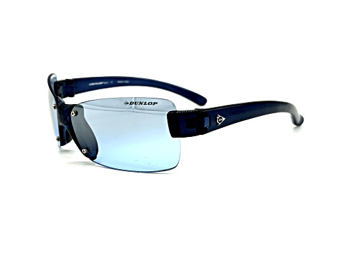 Dunlop DUS114 Rimless Butterfly Wrap Around Black Frame / Blue Lenses Sunglasses