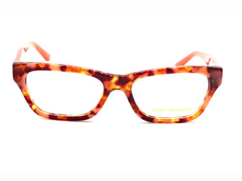 Tory Burch Orange Tortoise Cat Eye Frame / Clear Demo Lenses Sunglasses