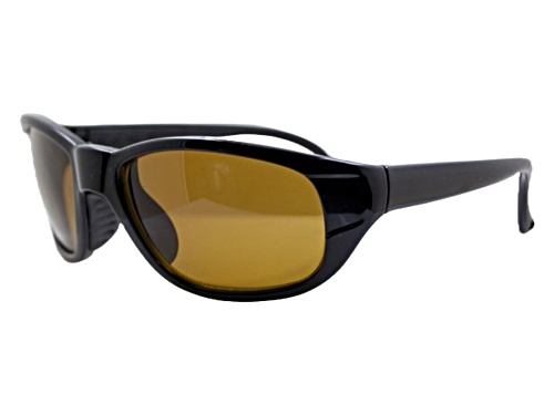 Liberty Sport ACLIB021 Liberty Reef Shiny Black Rectangular Frame / Brown Lenses Sunglasses