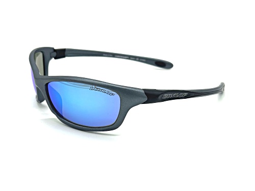 Dunlop DU163 Matte Gray Wrap Around Frame / Blue Mirrored CAT 3 Lenses Sunglasses