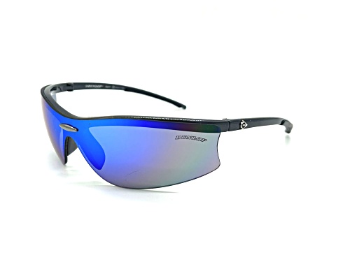 Dunlop DUS97 Gray Black Rimless Frame / Blue CAT 3 Mirrored Lenses Sunglasses