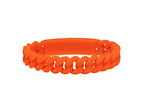 Marc by Marc Jacobs Fluoro Orange Standard Supply Braided Silicone Rubber Bracelet - Size 7