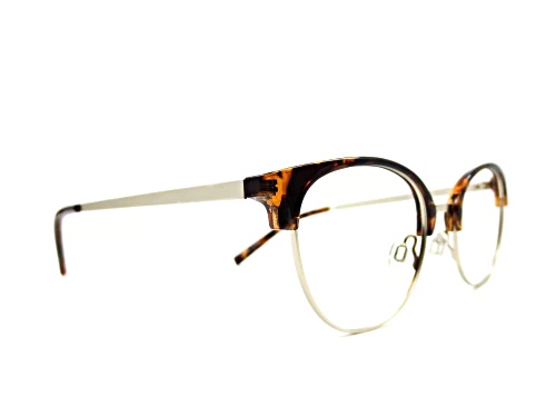 Chelsea Morgan 20201 Gold and Tortoise Cat Eye Frame / Clear Demo Lenses Eyeglasses