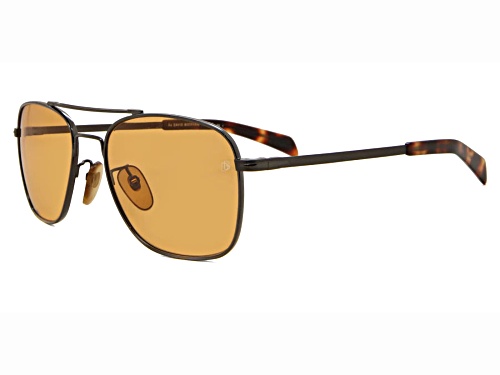 David Beckham Dark Ruthienum Black Aviator Frame / Brown Lenses Sunglasses