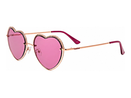 BEBE Rose Gold Heart Frame / Pink Lenses Sunglasses