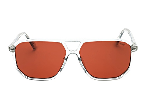 Guess Men's Gray Aviator Frame / Brown Lenses Sunglasses