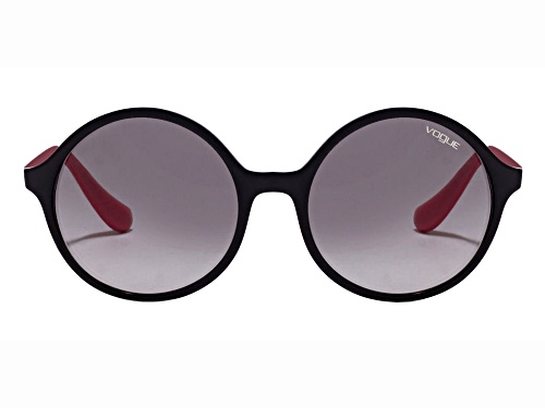 Vogue Black and Coral Round Frame / Gray Lenses Sunglasses