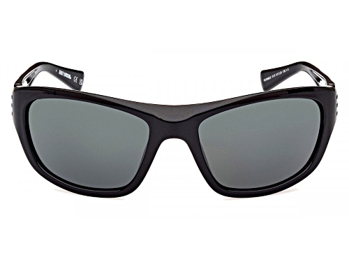 Harley Davidson Shiny Black/ Green Polarized Lens Sunglasses