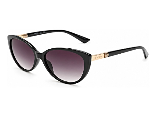 BEBE Black Cat Eye Frame / Purple Gray Gradient Lenses Sunglasses