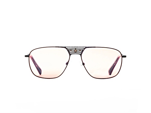 Elton John CONCORDE Matte Gray Aviator Frame / Pink Lenses Sunglasses