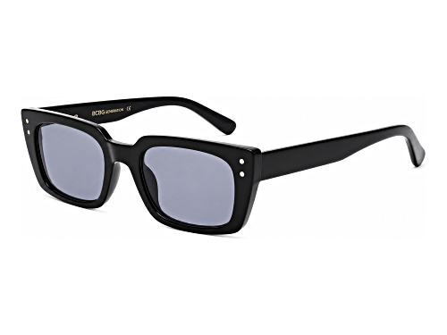 BCBG Shiny Black Rectangular Frame / Gray Lenses Sunglasses