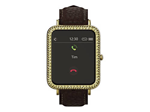Wrangler Smart Watch WRZ12L-245PB Square Antique Gold Tone with Brown Pebble Grain Strap