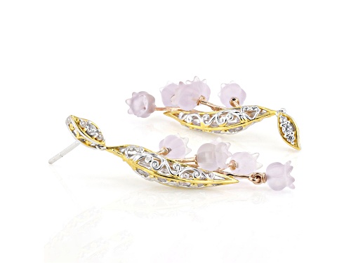 9.48ctw Amethyst and White Zircon Rhod/18K/24K Gold Over Palladium Sterling Silver Earrings