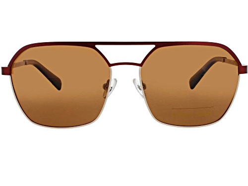 Elton John SHADE 3 Aviator Burgundy Frame / Brown Lenses Sunglasses