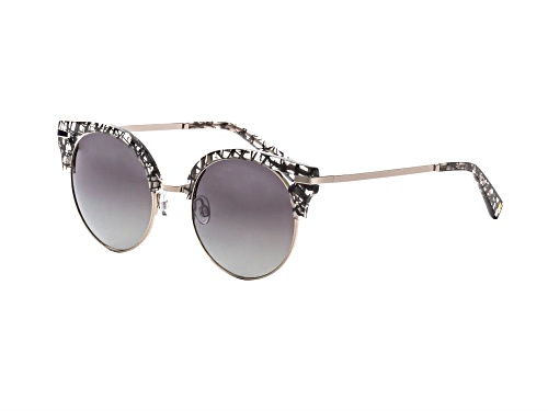 Elton John DUCKTAIL Cat Eye Black Lace Frame / Gray Polarized Lenses Sunglasses