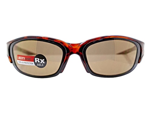 Liberty Sport ACLIB013 Crosstrainer Black and Amber Rectangular Frames / Gray Lenses Sunglasses