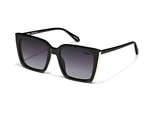 QUAY Front Cover Black Square Frame / Smoke Polarized Lenses Sunglasses