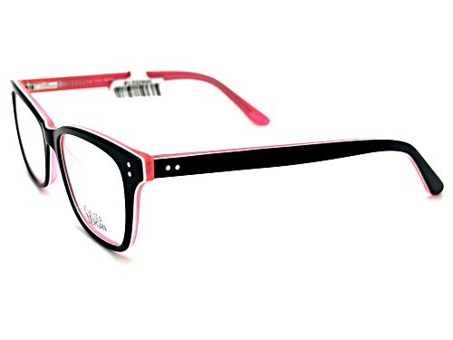 Chelsea Morgan Black and Pink Cat Eye Frame / Clear Demo Lenses Eyeglasses