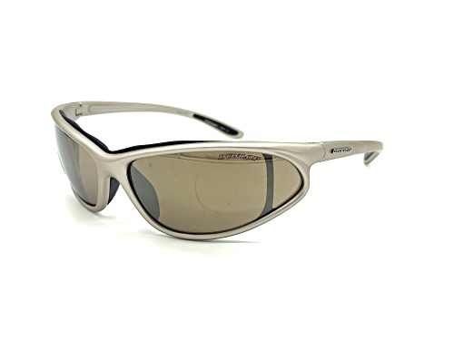 Dunlop DUS94 Light Gray Wrap Frame / Brown CAT 3 Mirrored Lenses Sunglasses