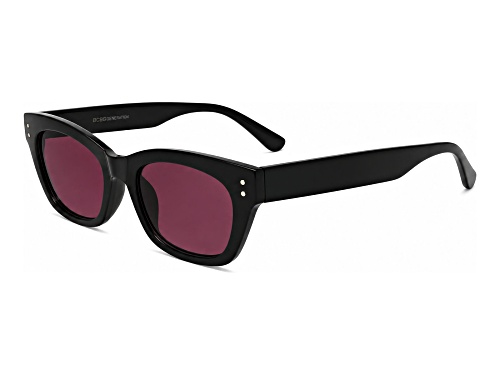 BCBG Shiny Black Cat Eye Frame / Red Lenses Sunglasses