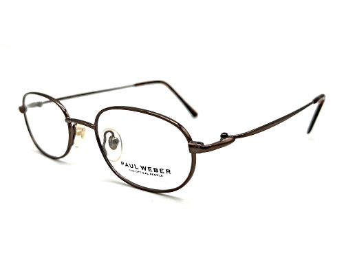 Paul Weber Brown Oval Frame / Clear Demo Lenses Eyeglasses
