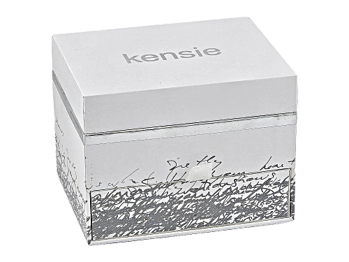 Kensie 9099 Rose Gold Tone Women's Crystal Accent Watch with Coordinating Earring Sets