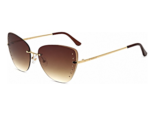 BEBE Gold Cat Eye Frame / Brown Gradient Lenses Sunglasses