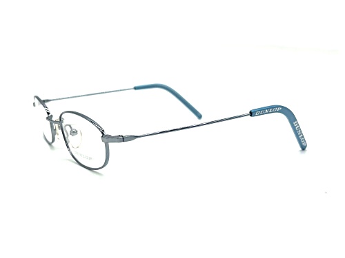 Dunlop DU405 Silver with Blue Accent Oval Frames / Clear Demo Lenses Eyeglasses