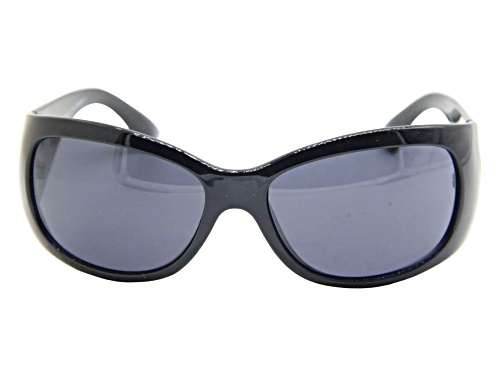ELLE 18065 Black with Gold Circle Accent Frame / Gray Gradient Lenses Sunglasses