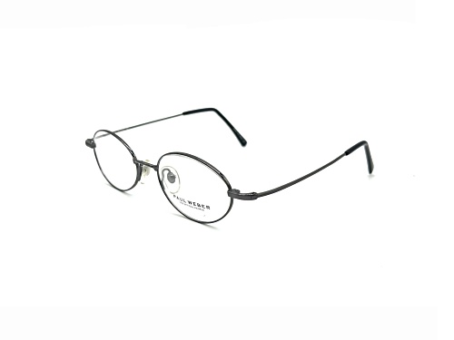 Paul Weber Shiny Black Oval Frame / Clear Demo Lenses Eyeglasses