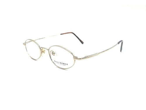 Paul Weber Gold Rectangular Frame / Clear Demo Lenses Eyeglasses