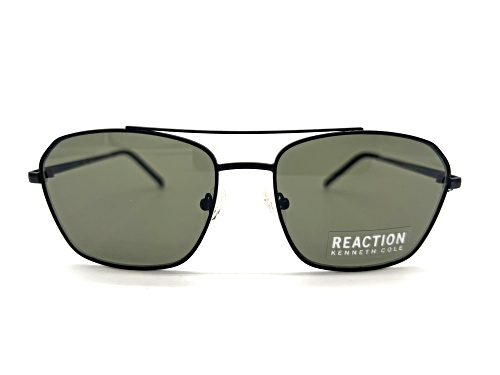 Kenneth Cole Men's Black Rectangle Frame / Green Gray Lenses Sunglasses