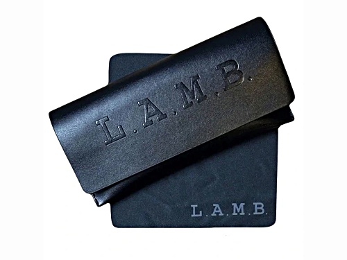 L.A.M.B. by Gwen Stefani Round Black and White Frame / Gray Lenses Sunglasses